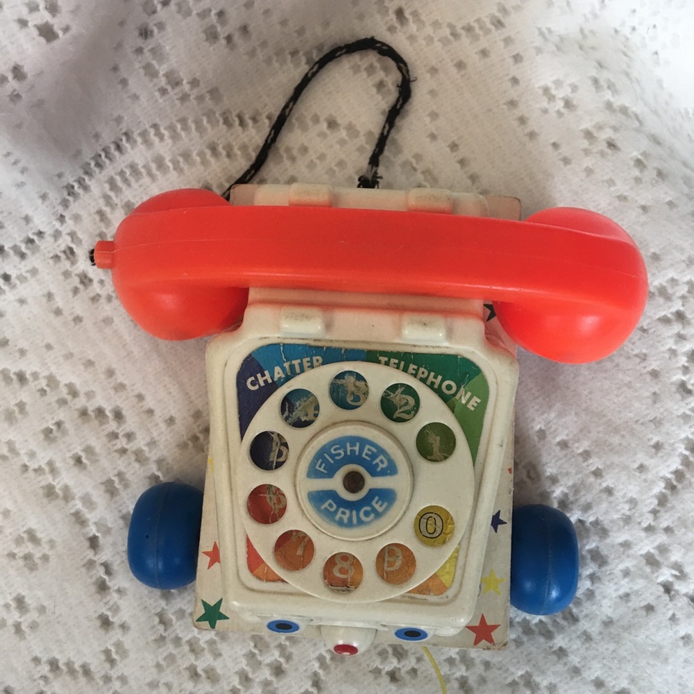 Fisher-Price 747 Chatter Telephone Childs pull toy vintage